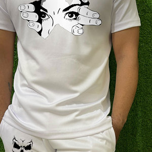 Recién llegados, Camiseta de algodón para hombre, conjunto corto para verano, pantalones cortos transpirables de calle, diseño propio personalizado, estampado de dos piezas, otoño - Product Image 3