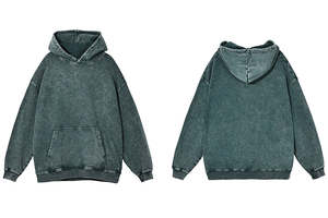 Sweat à capuche oversize unisexe en coton délavé à l'acide, style streetwear, doux et confortable - Product Image 6