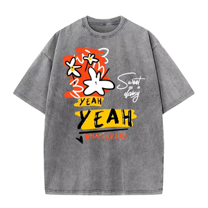 เสื้อยืดฤดูร้อนแขนสั้นสำหรับผู้ชายเสื้อยืดพิมพ์ลายเส้นสีแดงและสีดำปรับแต่งสต็อกเสื้อผ้าจำนวนมากเสื้อผ้าแบบผสมเสื้อผ้ามือสอง - Product Image 1