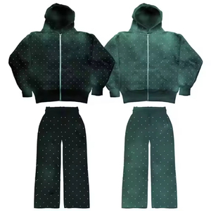 Conjunto Deportivo Vintage con Lavado Ácido para Hombre, Sudadera con Capucha y Pantalones Deportivos de Algodón Grueso, Ropa Urbana, Venta al por Mayor en Grandes Cantidades - Product Image 2