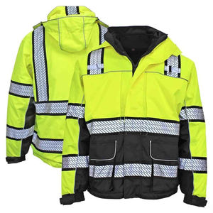 Veste de travail d'hiver unisexe de haute qualité, haute visibilité, réfléchissante, certifiée CE, résistante à l'abrasion, en polyester et coton de qualité supérieure - Product Image 5