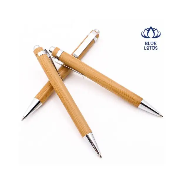 Gift Promotional factory direct customized logo Wholesale bamboo ballpoint ball pen eco bamboo pen