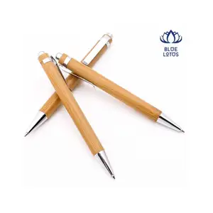 Gift Promotionele Fabriek Directe Aangepaste Logo Groothandel Bamboe Balpen Balpen Eco Bamboe Pen