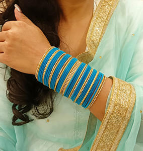 Conjunto de brazalete indio Rhinestone CZ Cristal Boda Nupcial Terciopelo Brazalete Pulseras Joyería para Mujeres Niñas (Juego de 44) - Product Image 4