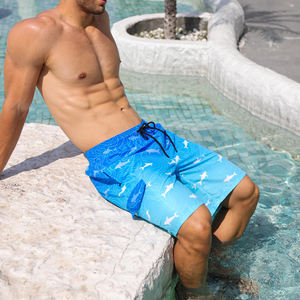 Nouveaux shorts de bain écologiques pour hommes, shorts de plage d'été, anti-UV, séchage rapide, tissu peigné, personnalisables - Product Image 2