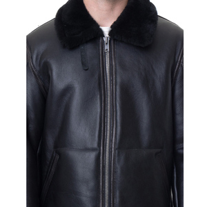 Wholesale Custom Logo Plus Size <b>Real</b> Leather Jacket <b>Men</b> Cotton Jacket for <b>Men</b> With Pockets <b>Men's</b> Motorcycle <b>Black</b> Jacket - Product Image 4