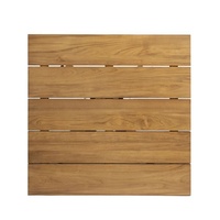 Table d'extérieur en teck massif, table de jardin d'Indonésie, ensemble de meubles de restaurant, table carrée, quatre chaises, table de café
