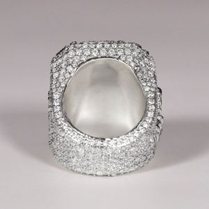 แหวนเพชรสำหรับผู้ชายสำหรับห้องปฏิบัติการเจียระไนทรงกลมหรูหราและไม่เหมือนใคร14KT ห้องปฏิบัติการสีขาวทอง - Product Image 2