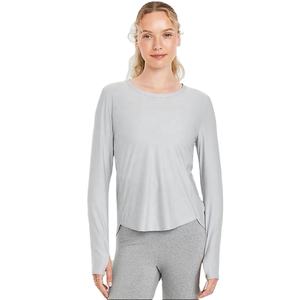 T-shirt à manches longues en polyester spandex léger pour femmes Premium Chemise de sport extensible respirante douce pour le confort de toute la journée - Product Image 5