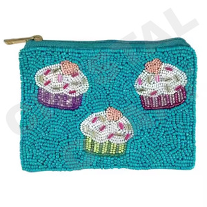 Portefeuille de pochette de monnaie perlée de graine personnalisée de conception de cupcake beau porte-monnaie avec des caractéristiques d'accessoires à la mode - Product Image 1