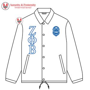 Zeta Phi เบต้าเสื้อ1920ปักลายสำหรับสตรีเสื้อแจ็กเก็ตชุดลายทางกรีก - Product Image 1