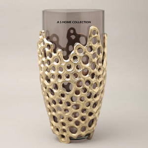 Exclusive Aluminum <b>Flower</b> Vase Cast Aluminum for Home or Hotel Fancy Desktop <b>Display</b> Flask for Wedding - Product Image 6