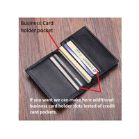 Dompet Kartu Kredit Pria Kulit Asli Mewah Tipis Berkualitas Tinggi CROSS FAB, Model Pendek, Anti RFID, Logo Custom, Bukaan Terbuka, Satin