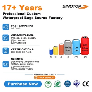 กระเป๋าแห้งกันน้ำพิมพ์โลโก้ตามสั่ง 5 ชิ้น ขนาด 2L 5L 10L 15L 20L 30L สำหรับเดินป่า ว่ายน้ำ ทำจาก PVC 500D  แบบกันน้ำ Ocean Pack - Product Image 1