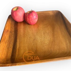 Bandeja DE SERVICIO DE MADERA cuadrada hecha a mano para exhibir alimentos o artículos decorativos - Product Image 2