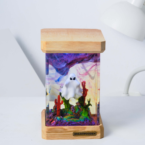 โคมไฟอีพ็อกซี่แบบกำหนดเอง, โคมไฟเรซิ่นอีพ็อกซี่, โคมไฟเรซิ่นอีพ็อกซี่แบบกำหนดเอง, โคมไฟศิลปะไม้เรซิ่น, ไฟกลางคืนแบบกำหนดเอง, ของขวัญทำมือ, ฮาโลวีน - Product Image 2