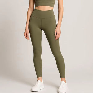 Leggings de gym pour femmes de haute qualité, en tissu extensible dans les 4 sens, avec fente sur le côté, sans couture OEM pour femmes avec logo personnalisé - Product Image 3