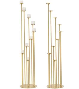 Bougeoir en métal de couleur blanche au design de luxe avec 3 bras et cristal suspendu pour les tailles de 32cm x 57cm x 16cm - Product Image 5