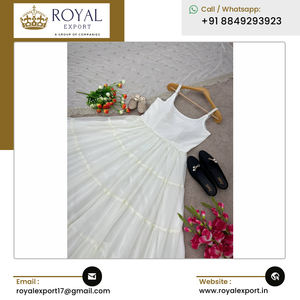 Affaire incroyable sur les tuniques de créateurs en fausse georgette lourde avec broderie Séquence Travail Kurti pour femmes au prix le plus bas - Product Image 4