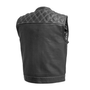 Gilet de moto en cuir pour hommes sur mesure SOA Biker Group Gilet Style Casual Fit Produit de haute qualité très vendu - Product Image 2