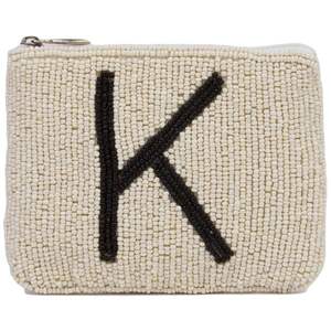 Hiba Enterprises-Mini bolso con cremallera artesanal bordado con cuentas, Etiqueta Negra, letra K y diseño, elegante top de lujo y a la moda - Product Image 1