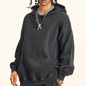 Sudadera con Capucha de Algodón Grueso Lavada con Ácido, Estilo Urbano, Lavado a la Piedra, Personalizada para Hombre - Product Image 4