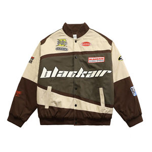 Nuevo 2025 100% algodón chaqueta de motocicleta para hombre Blackair Moto Varsity chaqueta de béisbol mujeres Vintage abrigos Unisex ropa de punto - Product Image 3