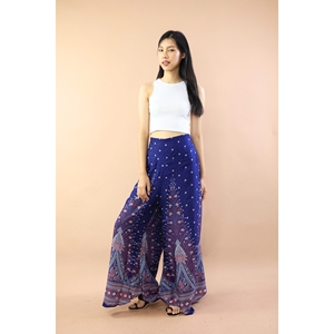 Napat Vêtements Peacock Pantalons Palazzo pour femmes en bleu marine pour femmes - Product Image 5