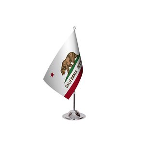 Drapeau de bureau personnalisé de l'État de Californie, impression numérique sur nylon, plastique, polyester, soie, pour le secteur automobile, l'assurance et l'éducation - Product Image 3
