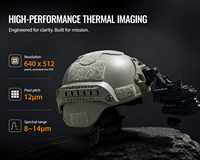 Lunettes de vision nocturne fusionnées montées sur casque améliorées avec imagerie thermique Résolution 640x512 Grossissement 1x Fusion binoculaire