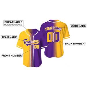 Maillot de baseball personnalisé avec impression de nom et numéro, vêtements de sport hip hop pour hommes, femmes et enfants - Product Image 3