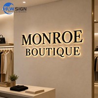 Enseigne commerciale rétroéclairée en métal avec finition peinture cuite, enseigne à lettres LED rétroéclairées, enseigne LED rétroéclairée personnalisée
