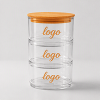 Conteneur de stockage alimentaire en verre transparent avec couvercle, personnalisable avec des motifs de dessins animés colorés