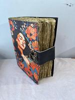 Journal en cuir imprimé Livre des ombres inspiré de Harry Potter Cahier de sorts vierge Wiccan Sorcellerie Grimoire Reliure rigide Journal d'écriture