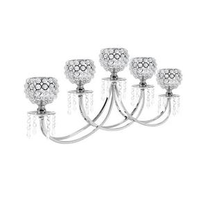 Bougeoirs Bougeoirs avec couvercle en verre Bougeoir en cristal avec perles de cristal élégant pour table à manger basse - Product Image 6