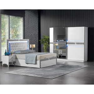 Armario con Puertas Corredizas de Diseño Moderno y Contemporáneo Alyans Tufted, Juego de Dormitorio, Muebles Turcos, Muebles para el Hogar - Product Image 1