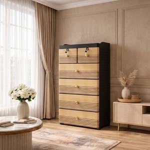 Nandos <b>Plastic</b> <b>Drawer</b> Cabinet 5 Stacks (Beige) equipped with spacious <b>storage</b> compartments and key/lock for general <b>storage</b> - Product Image 1