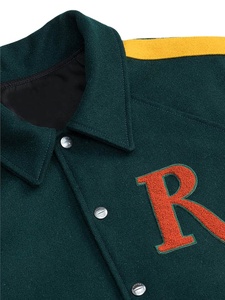 La chaqueta recortada más vendida para mujer, chaquetas cortas Varsity Letterman para mujer, chaquetas cortas de cuerpo y manga de lana - Product Image 3