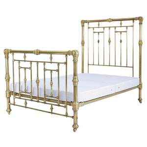 <b>Vintage</b> style brass <b>bed</b> frame ideal for premium interiors with handcrafted detailing and strong construction - Product Image 1