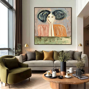 Dipinto a impasto testurizzato <span class=keywords><strong>di</strong></span> un ritratto <span class=keywords><strong>di</strong></span> donna, quadri moderni <span class=keywords><strong>di</strong></span> nature morte, arte decorativa dipinta a mano, decorazione per soggiorno - Product Image 3