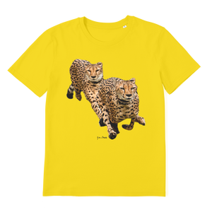 Camiseta de Algodón Orgánico Premium para Adultos Cheetah Brothers, 100% Jersey, Corte Holgado con Diseño Estampado, Número de Modelo - Product Image 1