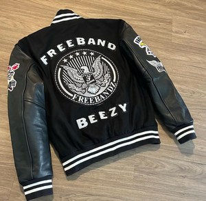High Quality Customized Letterman Jackets Men Winter Street Wear Logo Pattern New OEM Varsity Jacket <b>Stand</b> Collar Cotton - Product Image 4