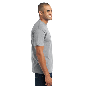 T-shirt ras du cou à manches courtes pour hommes gris chiné 52 coton 48% polyester t-shirts sérigraphie logo personnalisé t-shirts - Product Image 2