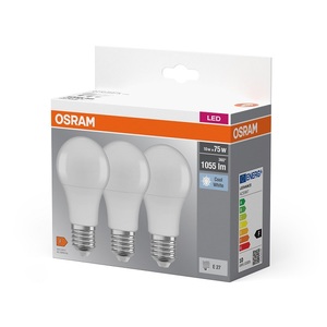 Paquete de 3 lámparas LED estándar E27 10W 4000K (Osram 4058075819573) - Product Image 1