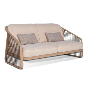 Canapé de jardin haut de gamme, design minimaliste, avec tissu tissé et structure en teck, pour la décoration de meubles de maison - Product Image 1