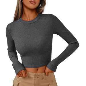 Top corto transpirable de alta calidad para mujer, venta al por mayor, diseño único, Top corto para mujer a la venta en línea - Product Image 1