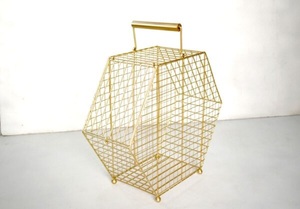 Cena y diseño de lujo Cocina Cesta de alambre de metal decorativa Precio bajo Cesta DE LA COMPRA Cesta de baño de oro de buena calidad - Product Image 3