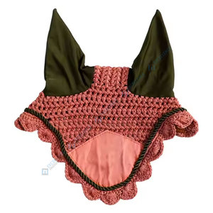 Bonnet d'oreille de cheval équestre avec tissu respirant et garniture élégante pour le spectacle et l'équitation quotidienne Bonnet d'oreille de cheval - Product Image 1