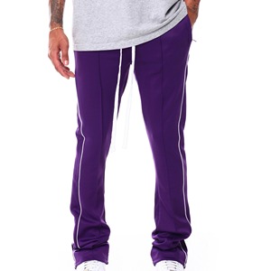 Pantalon de survêtement à jambe droite en coton épais pour hommes, surdimensionné haut Streetwear Joggers Distressed Flare Léger Baggy Sports - Product Image 1