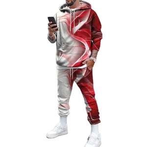 Diseñe su propia ropa deportiva Sublimación Trajes de jogging para hombres Conjunto de 2 piezas Chándal con logotipo Hombres Jogging Chándal Conjunto Adultos - Product Image 4